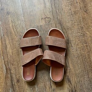 MIA Brown Rhinestone Sandals